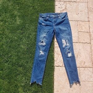 BlankNYC Intro Crop Distressed raw Jeans